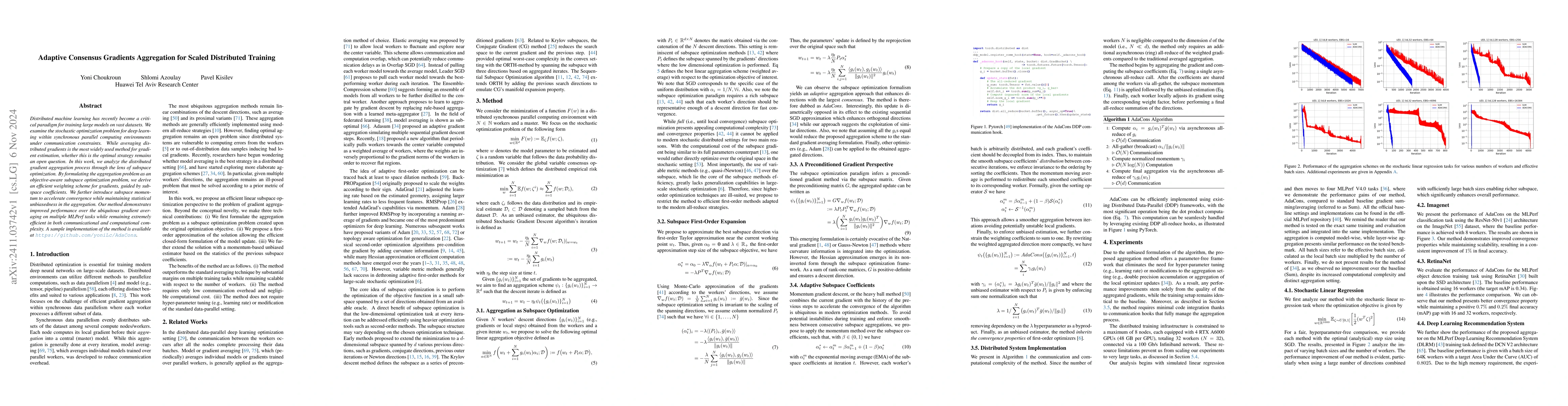 Thumbnail for Adaptive Consensus Gradients Aggregation for Scaled Distributed Training