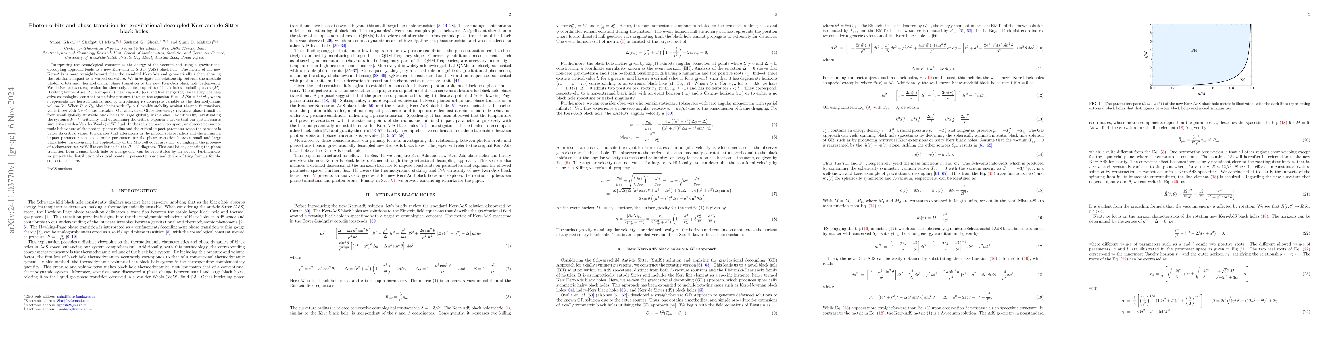 Thumbnail for Photon orbits and phase transition for gravitational decoupled Kerr
  anti-de Sitter black holes