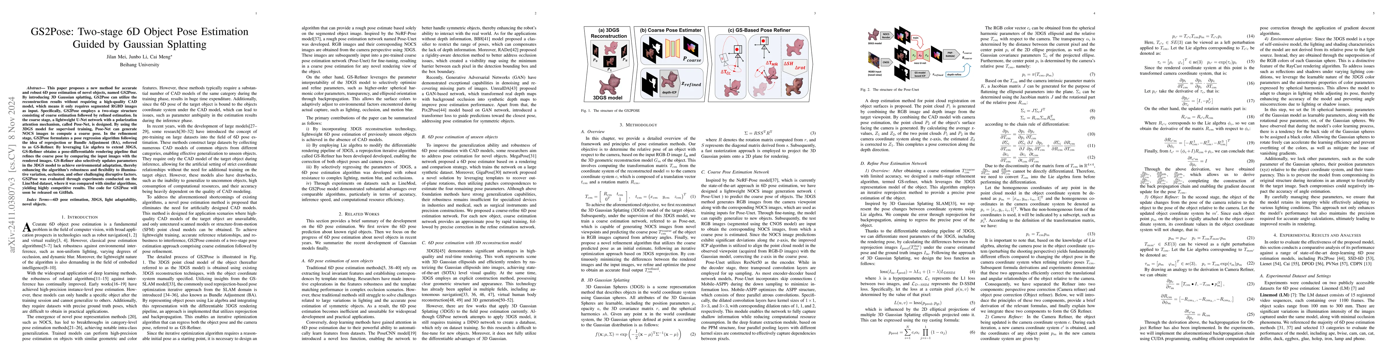 Thumbnail for GS2Pose: Two-stage 6D Object Pose Estimation Guided by Gaussian
  Splatting