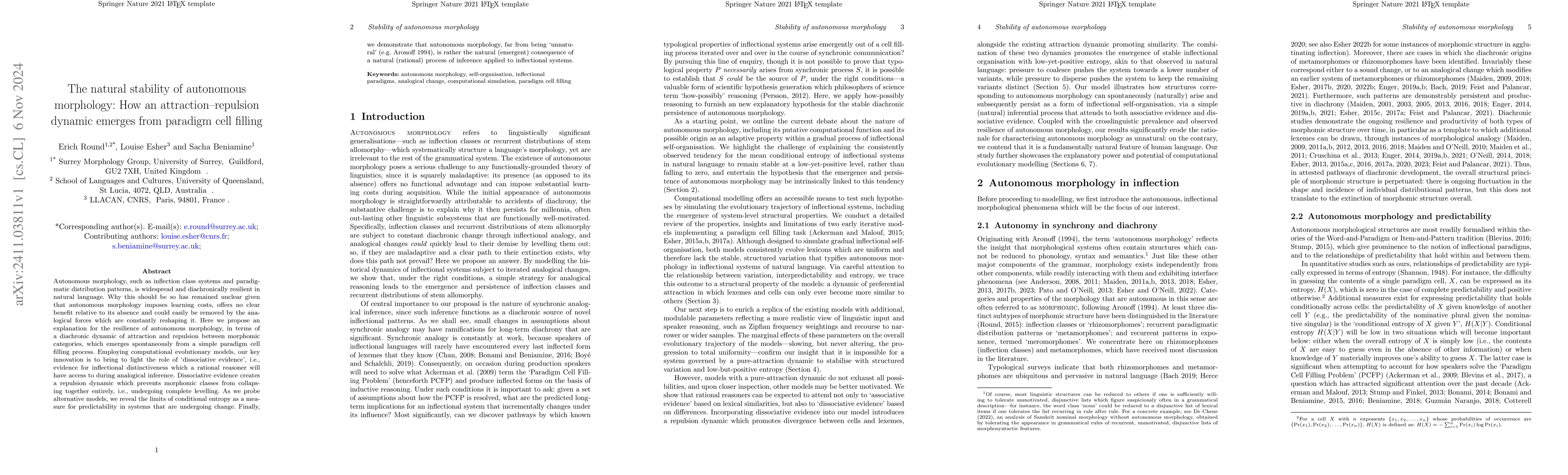 Thumbnail for The natural stability of autonomous morphology