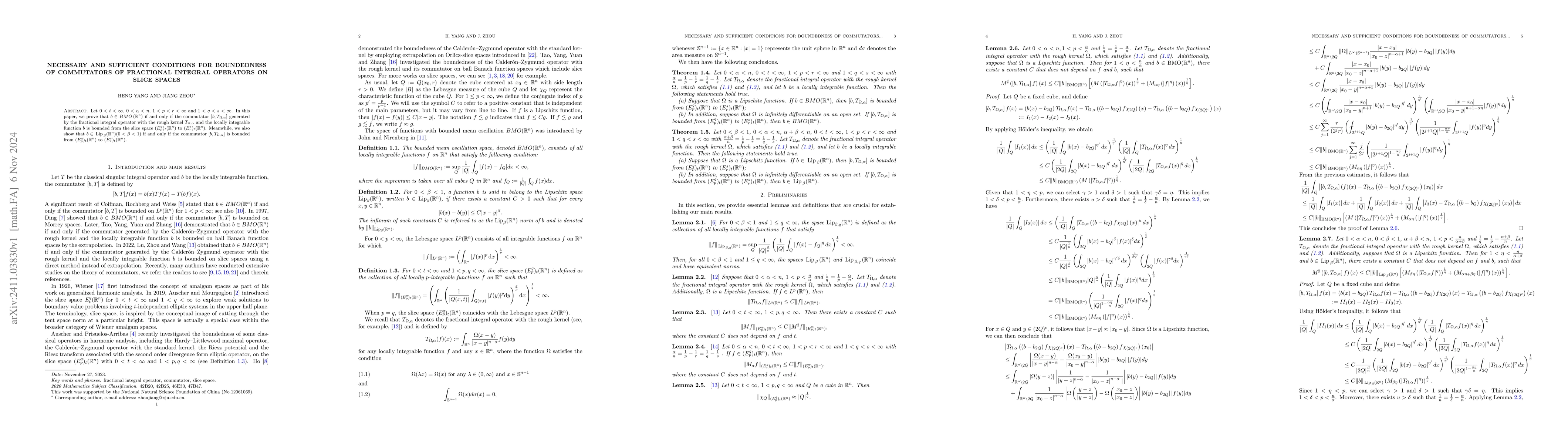 Thumbnail for Necessary and sufficient conditions for boundedness of commutators of
  fractional integral operators on slice spaces