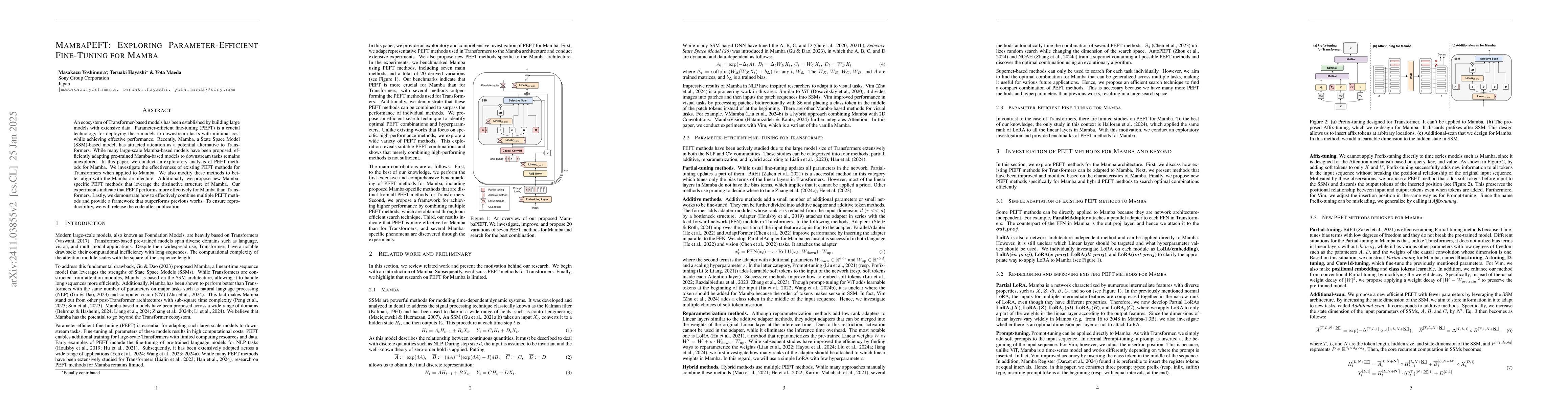 Thumbnail for MambaPEFT: Exploring Parameter-Efficient Fine-Tuning for Mamba