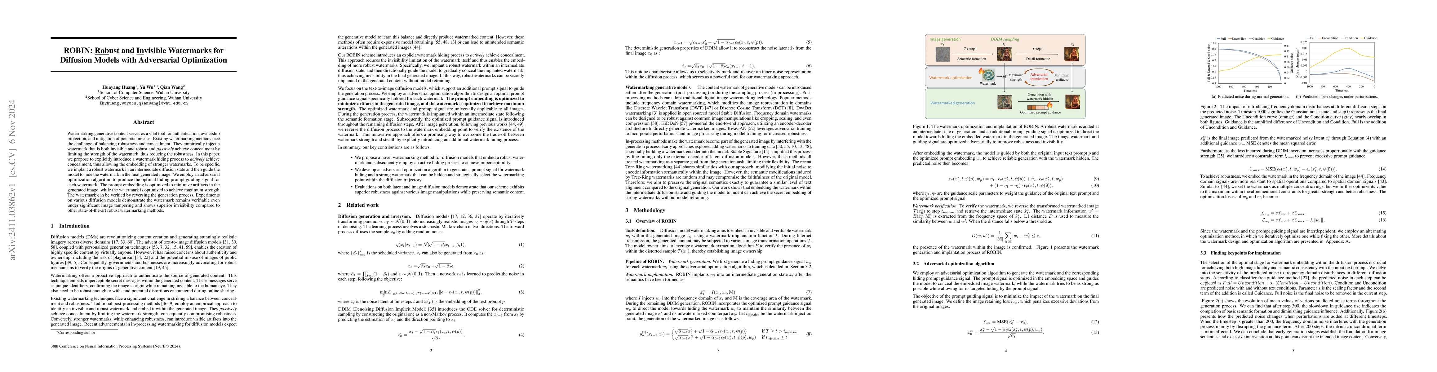 Thumbnail for ROBIN: Robust and Invisible Watermarks for Diffusion Models with
  Adversarial Optimization