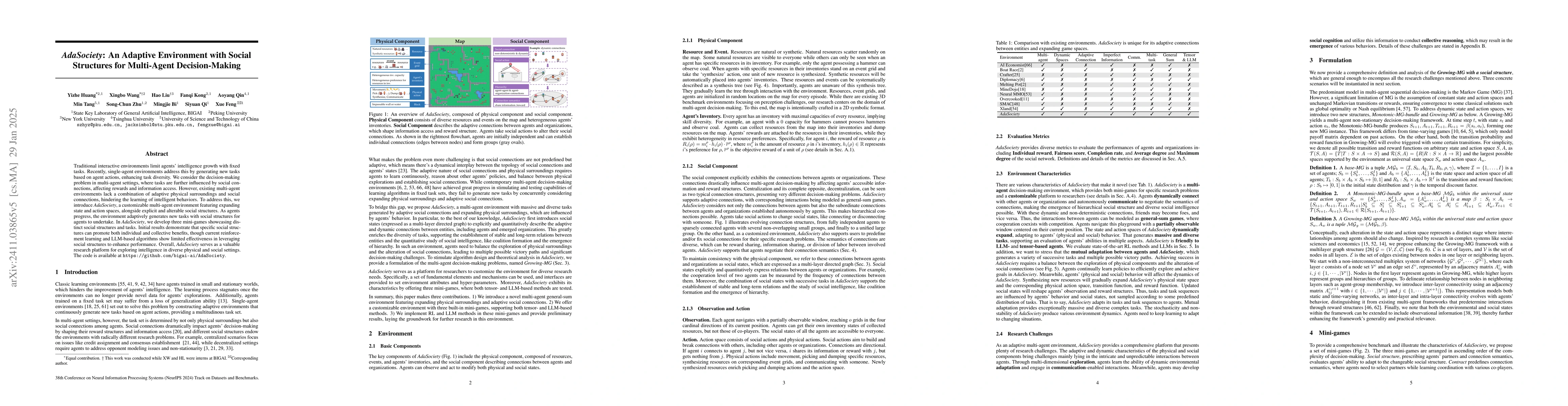 Thumbnail for AdaSociety: An Adaptive Environment with Social Structures for
  Multi-Agent Decision-Making