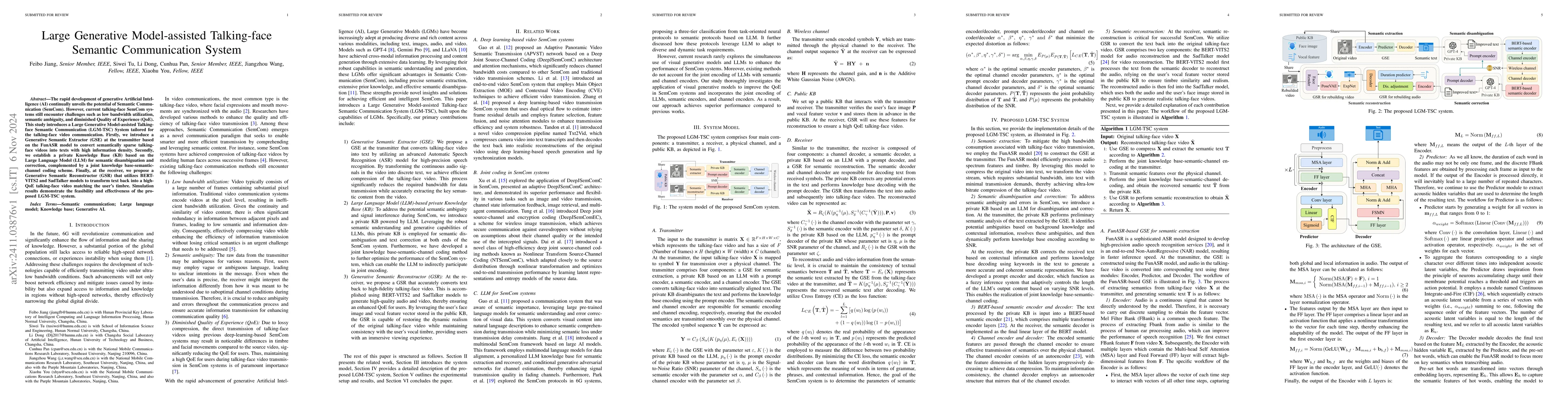 Thumbnail for Large Generative Model-assisted Talking-face Semantic Communication
  System