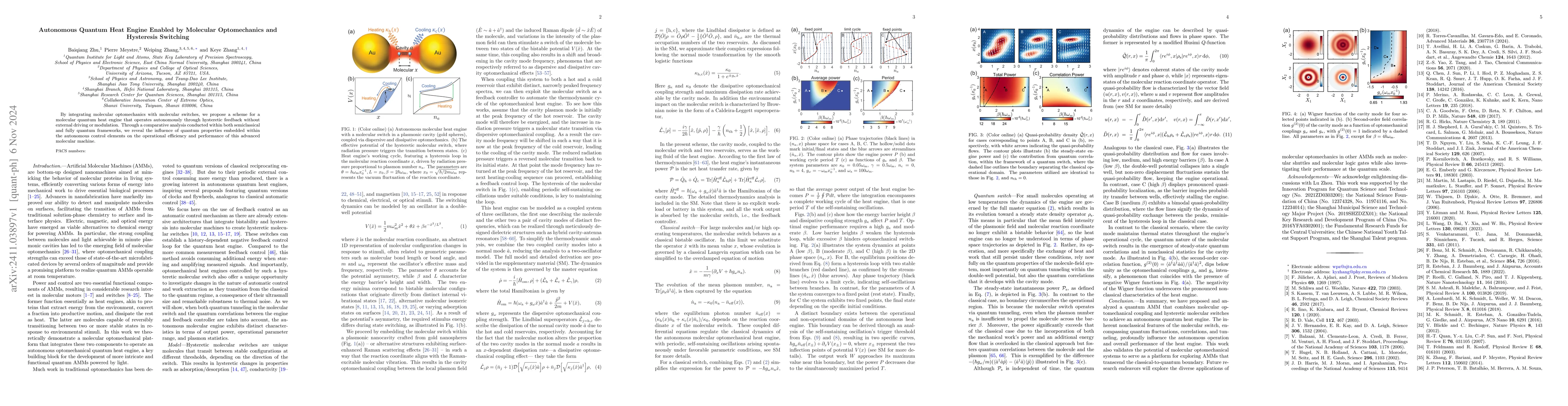 Thumbnail for Autonomous Quantum Heat Engine Enabled by Molecular Optomechanics and
  Hysteresis Switching