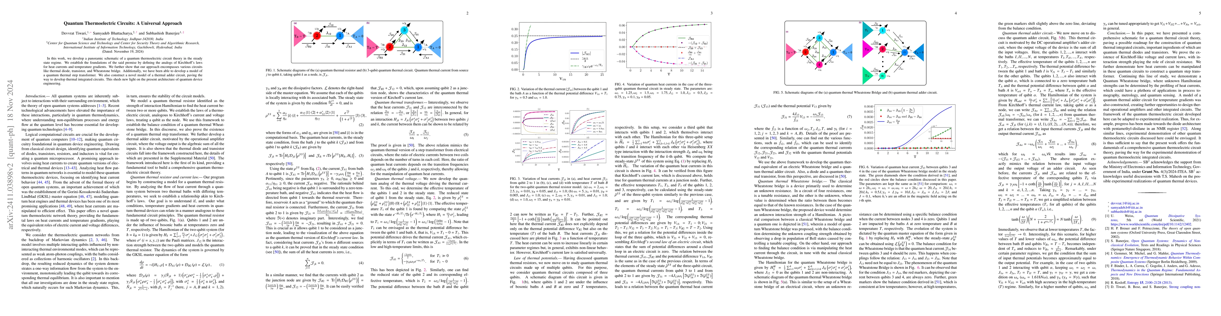 Thumbnail for Quantum Thermoelectric Circuits: A Universal Approach