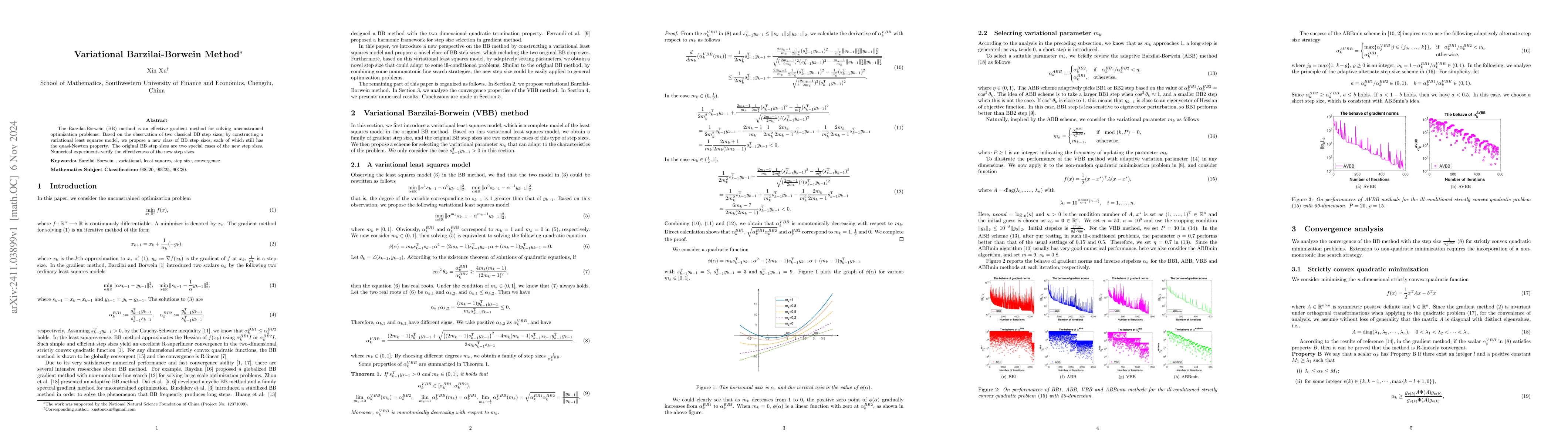 Thumbnail for Variational Barzilai-Borwein Method