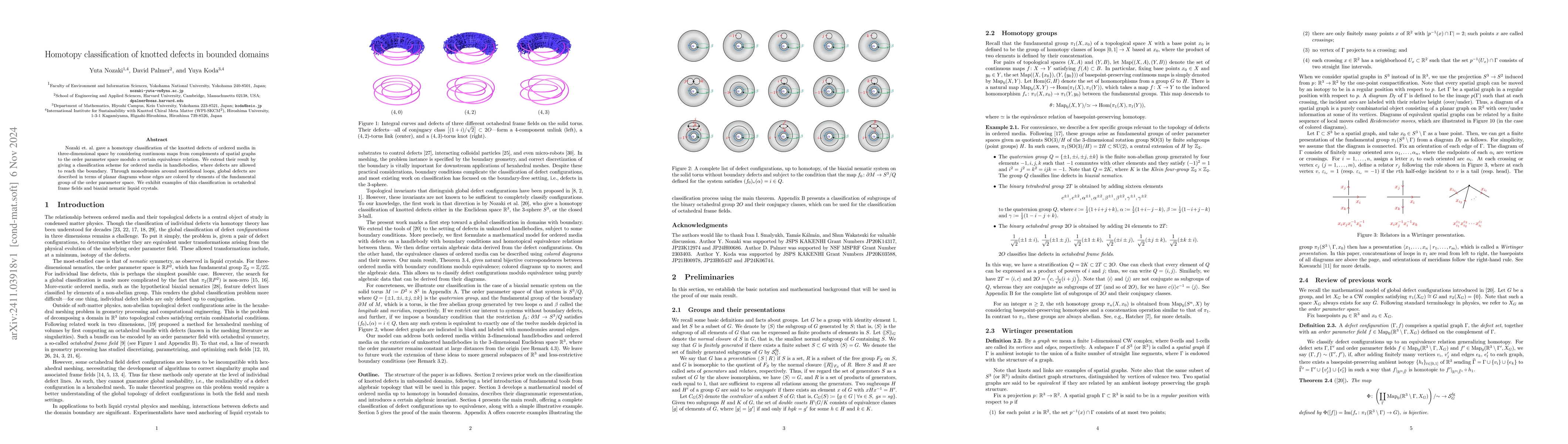Thumbnail for Homotopy classification of knotted defects in bounded domains