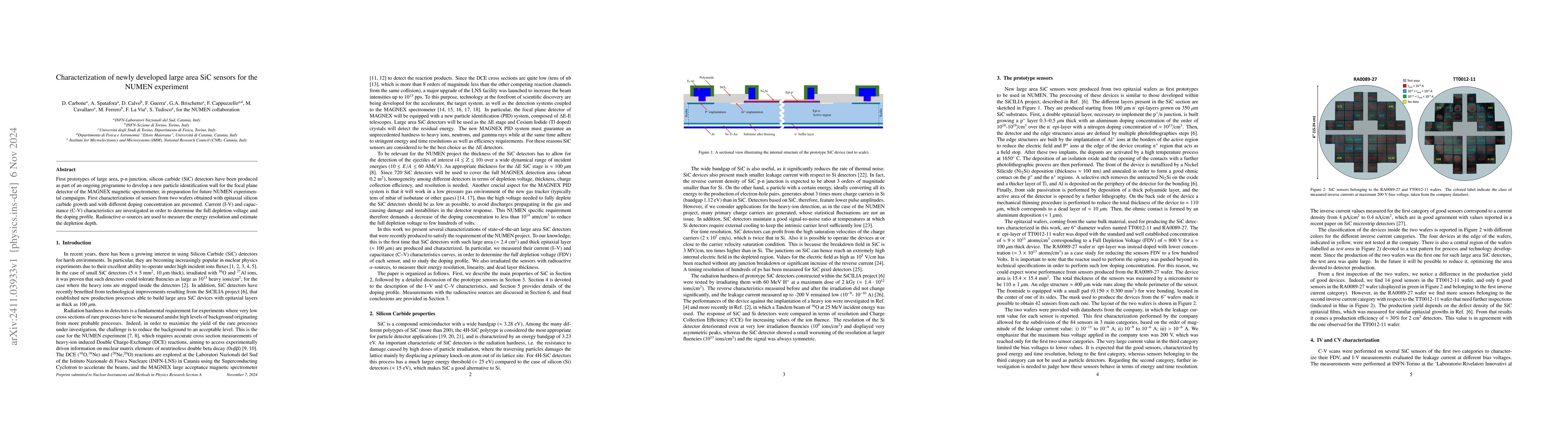 Thumbnail for Characterization of newly developed large area SiC sensors for the NUMEN
  experiment