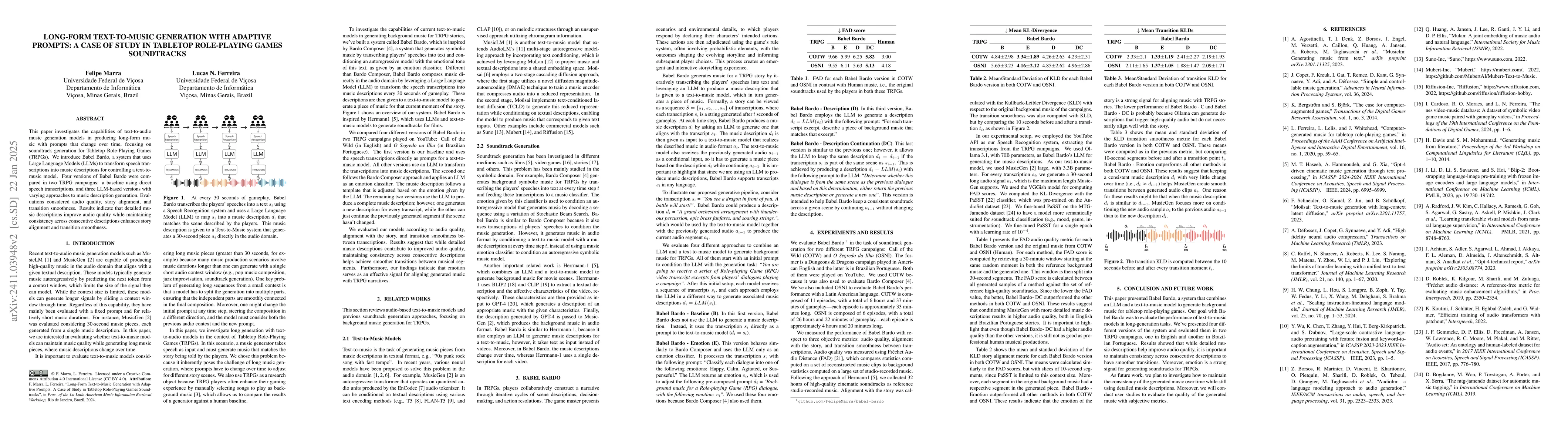Thumbnail for Long-Form Text-to-Music Generation with Adaptive Prompts: A Case of
  Study in Tabletop Role-Playing Games Soundtracks