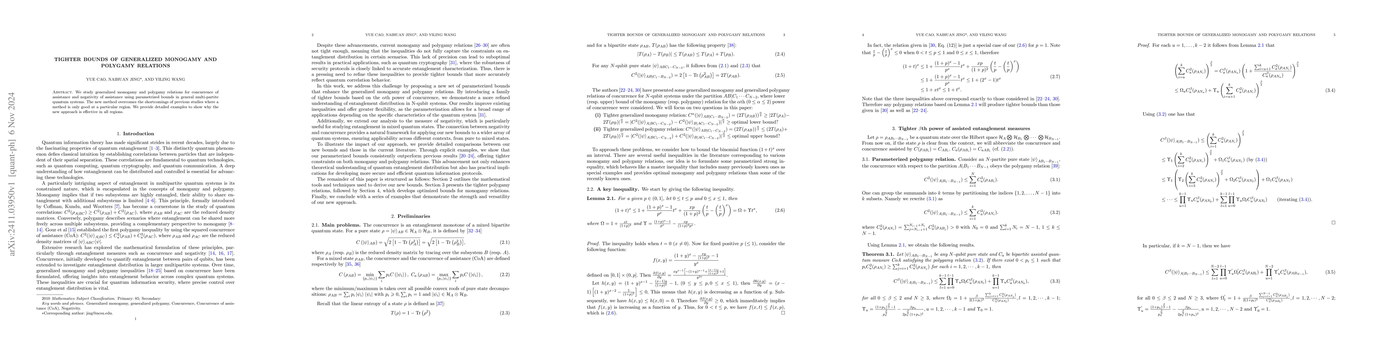 Thumbnail for Tighter bounds for generalized monogamy and polygamy relations