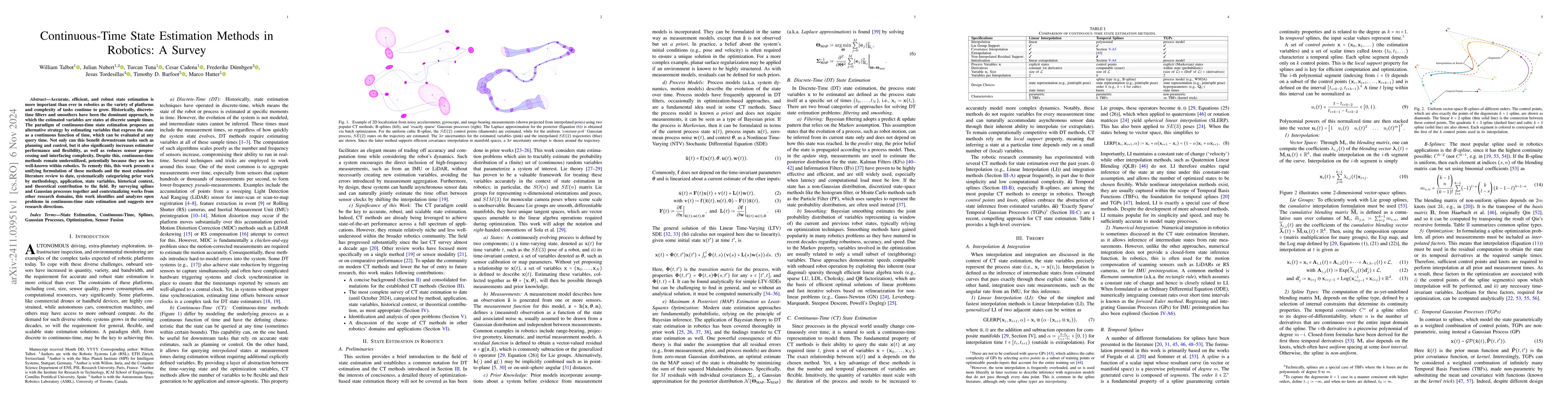 Thumbnail for Continuous-Time State Estimation Methods in Robotics: A Survey