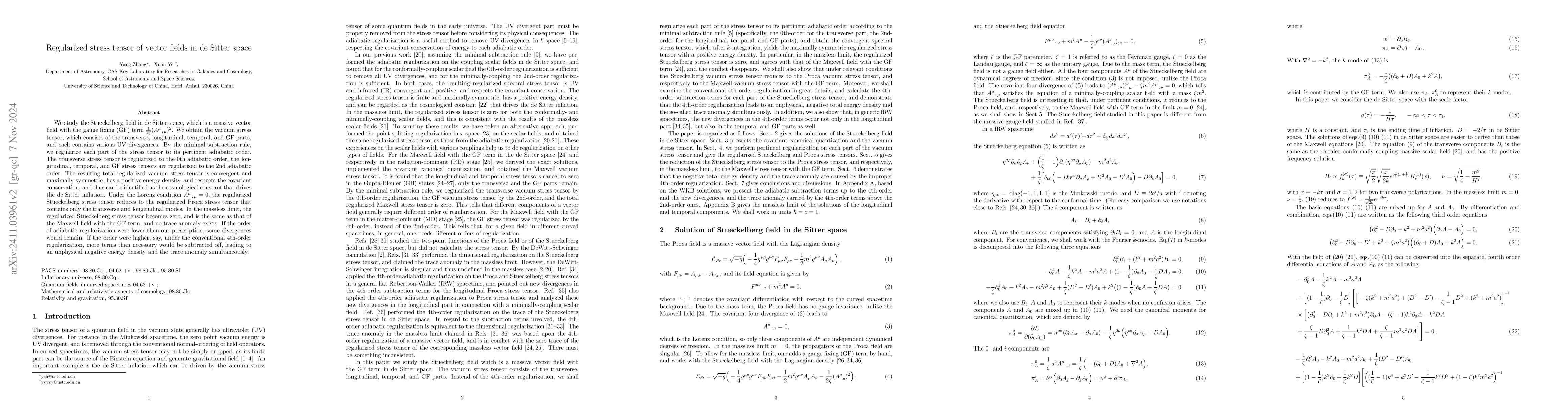 Thumbnail for Regularized stress tensor of vector fields in de Sitter space