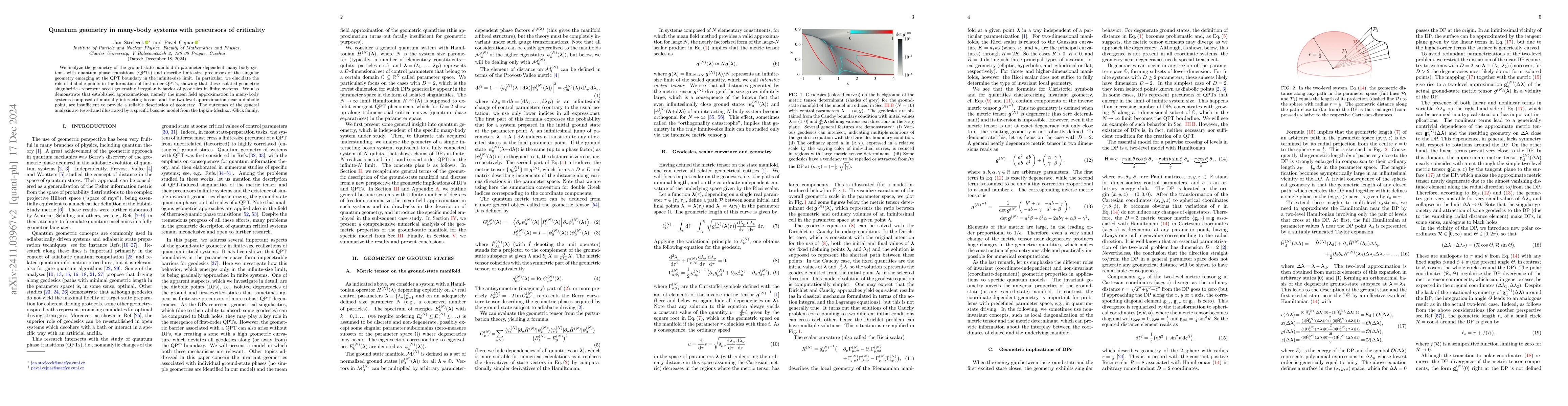 Thumbnail for Quantum geometry in many-body systems with precursors of criticality