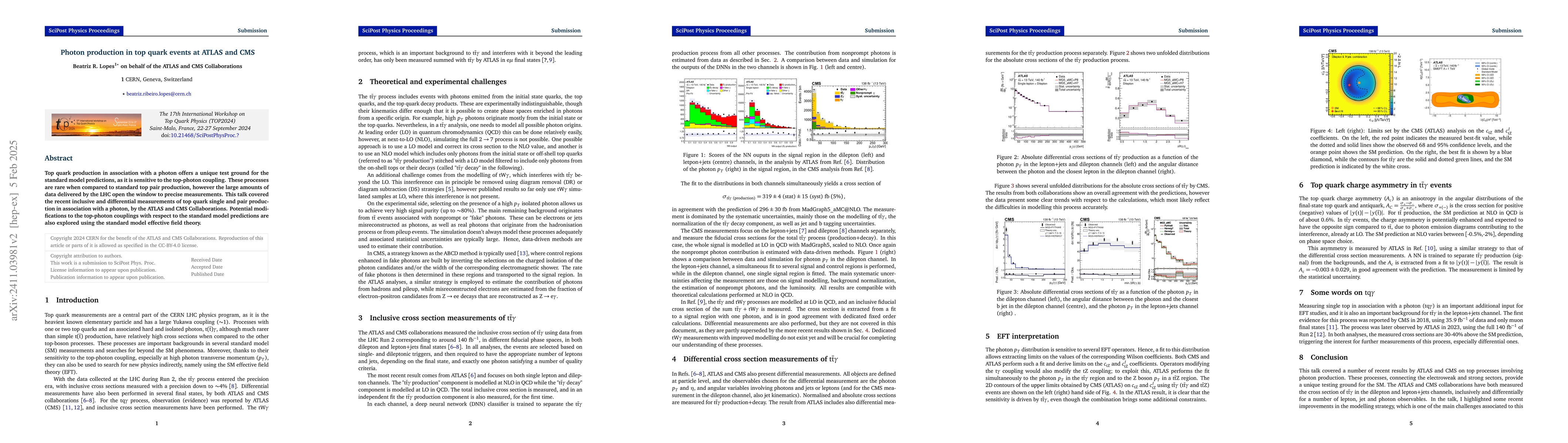 Thumbnail for Photon production in top quark events at ATLAS and CMS