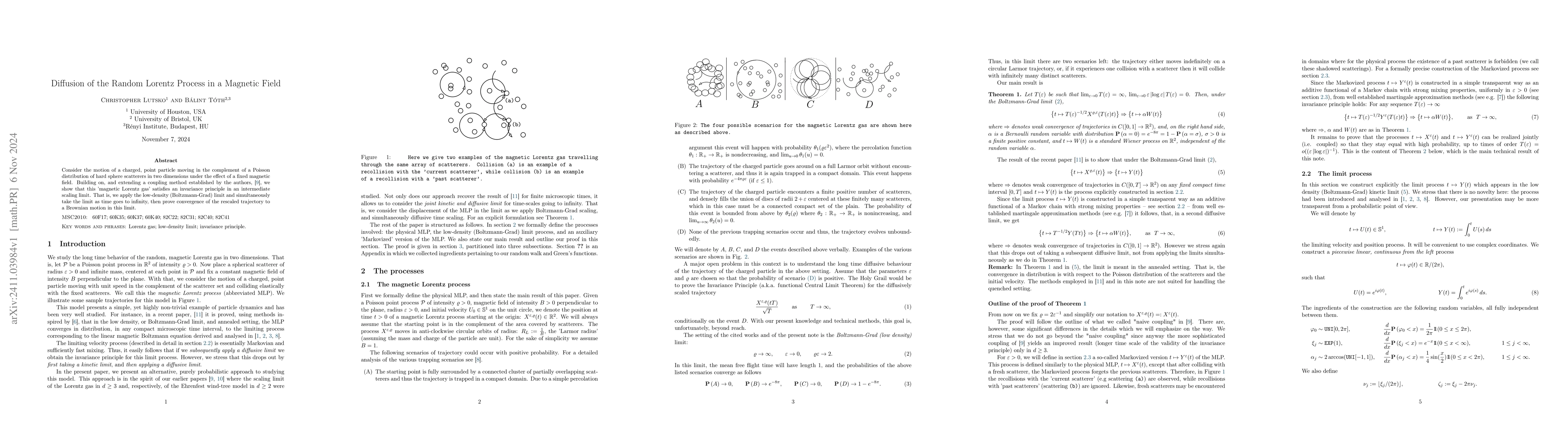 Thumbnail for Diffusion of the random Lorentz process in a magnetic field