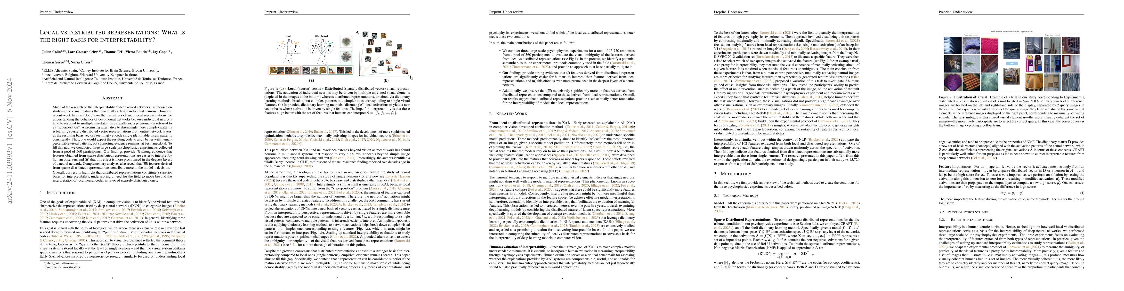 Thumbnail for Local vs distributed representations: What is the right basis for
  interpretability?