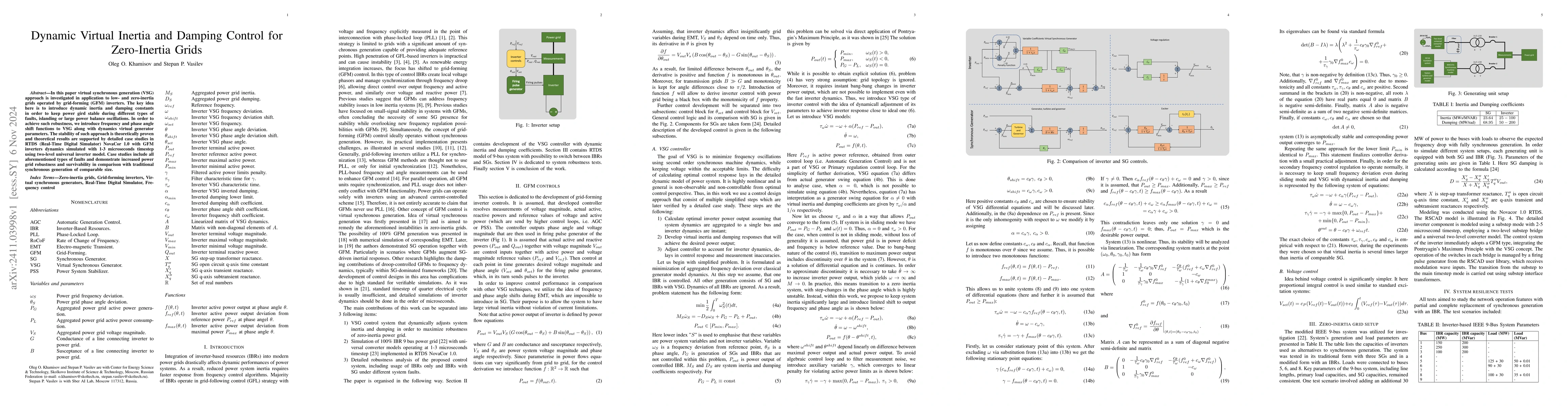 Thumbnail for Dynamic Virtual Inertia and Damping Control for Zero-Inertia Grids