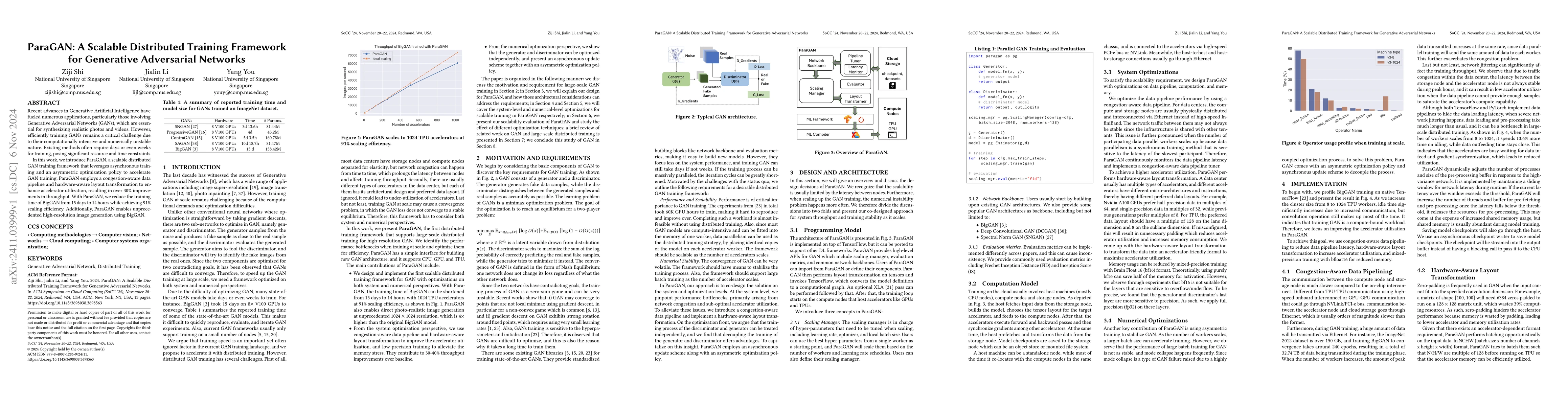 Thumbnail for ParaGAN: A Scalable Distributed Training Framework for Generative
  Adversarial Networks