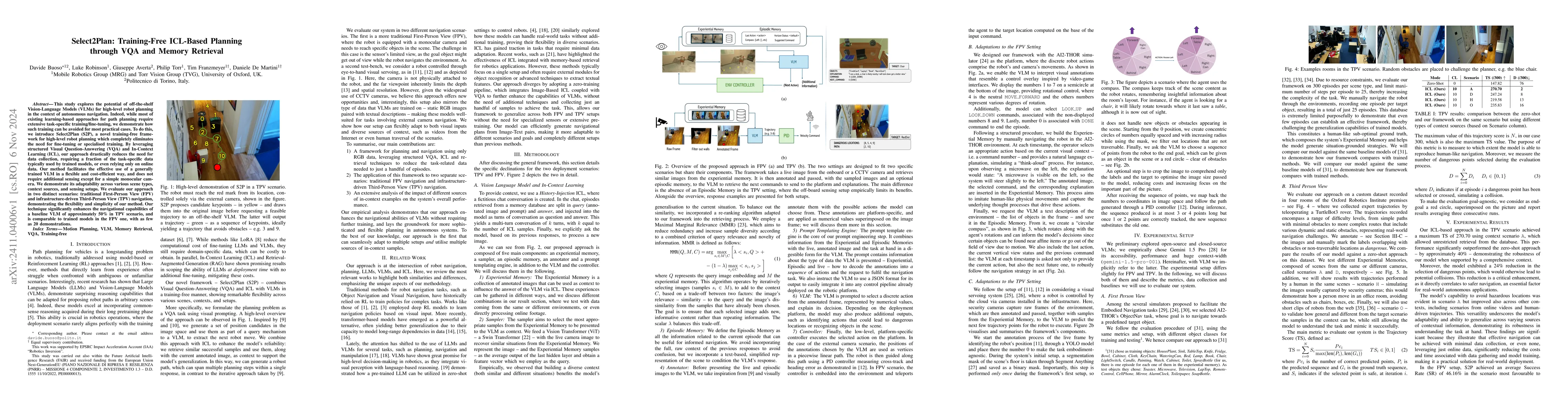 Thumbnail for Select2Plan: Training-Free ICL-Based Planning through VQA and Memory
  Retrieval