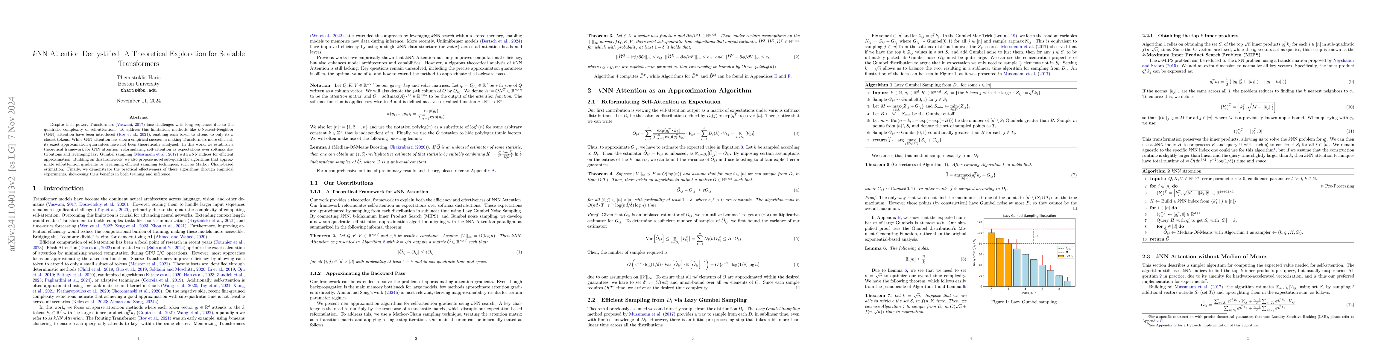 Thumbnail for $k$NN Attention Demystified: A Theoretical Exploration for Scalable
  Transformers