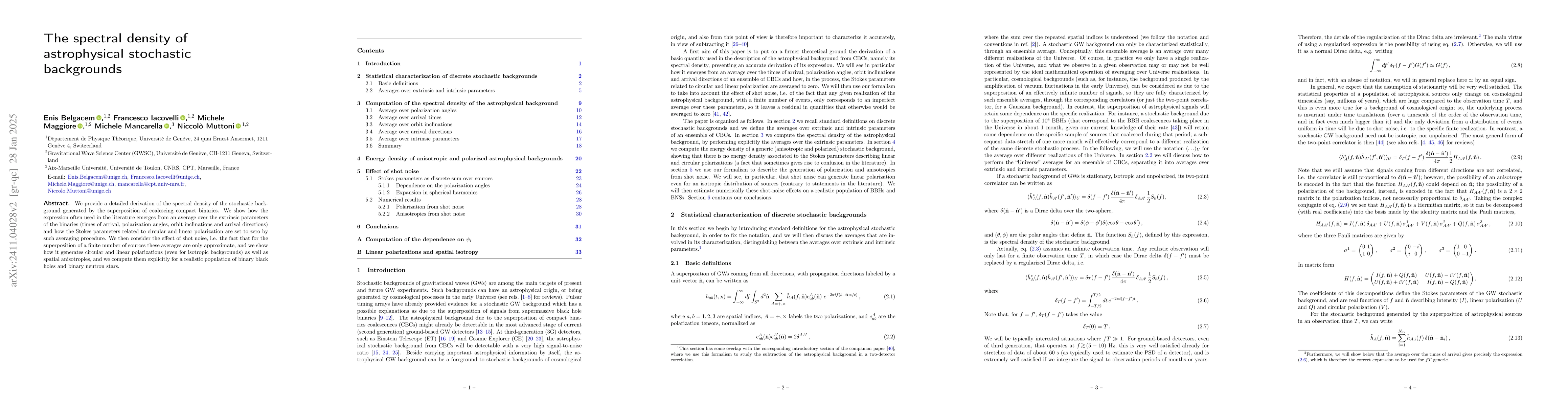 Thumbnail for The spectral density of astrophysical stochastic backgrounds