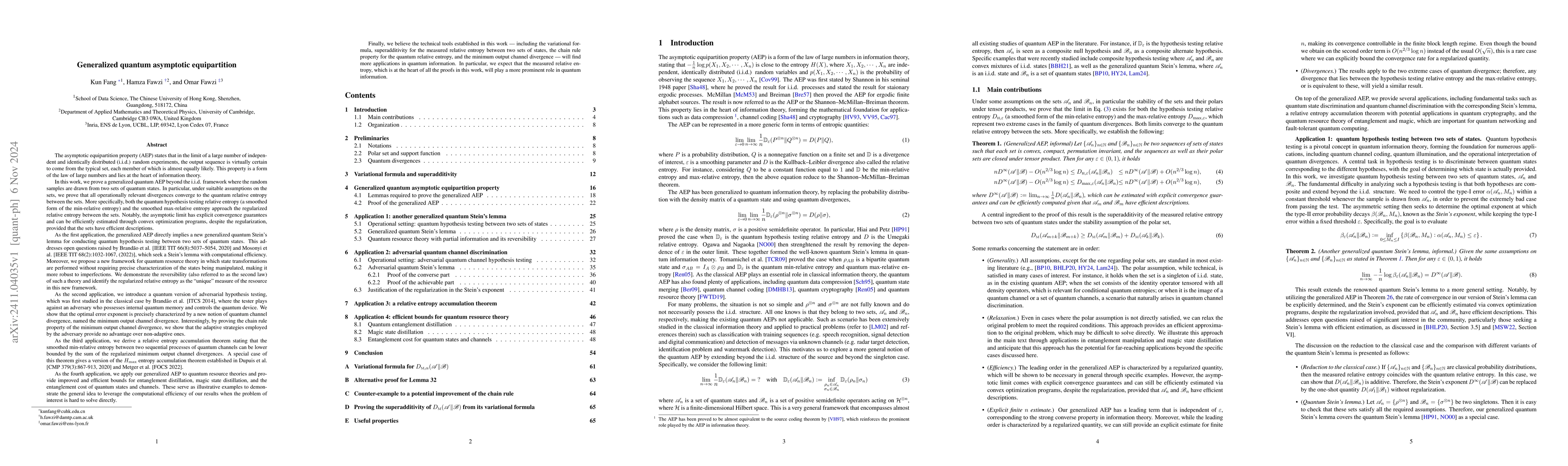 Thumbnail for Generalized quantum asymptotic equipartition