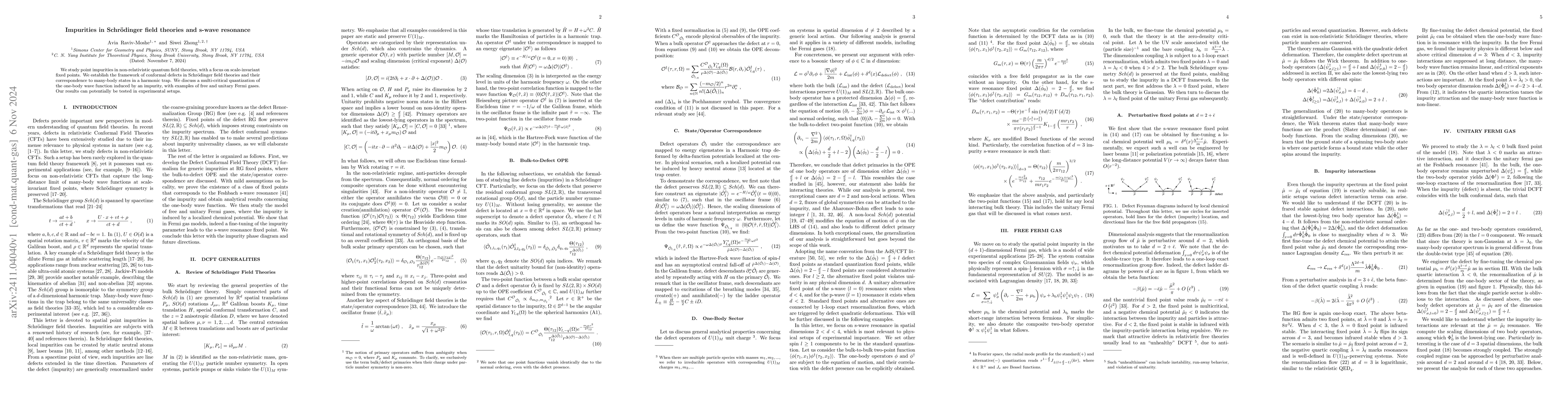 Thumbnail for Impurities in Schrödinger field theories and s-wave resonance