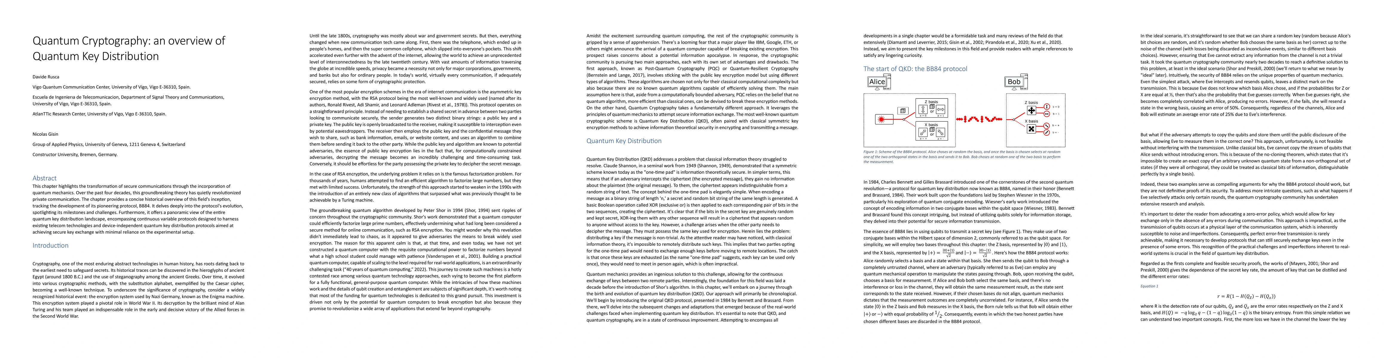 Thumbnail for Quantum Cryptography: an overview of Quantum Key Distribution