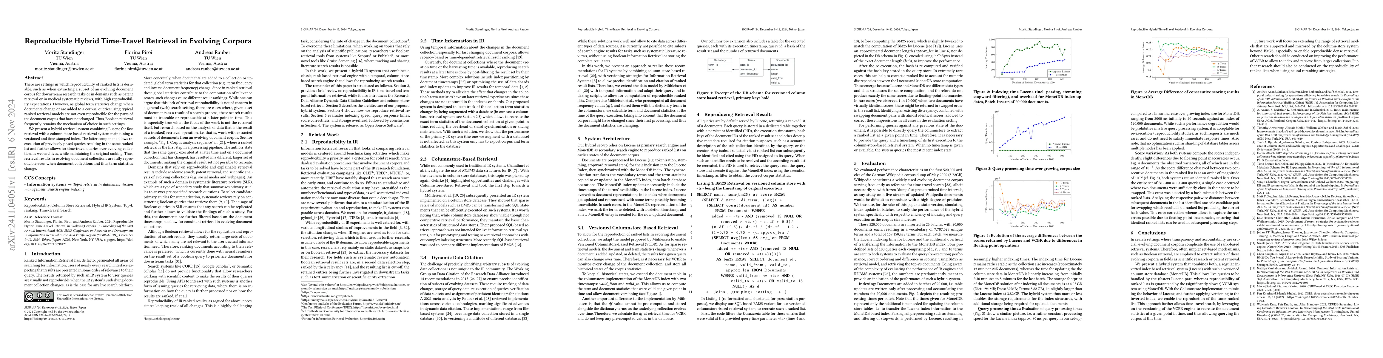 Thumbnail for Reproducible Hybrid Time-Travel Retrieval in Evolving Corpora