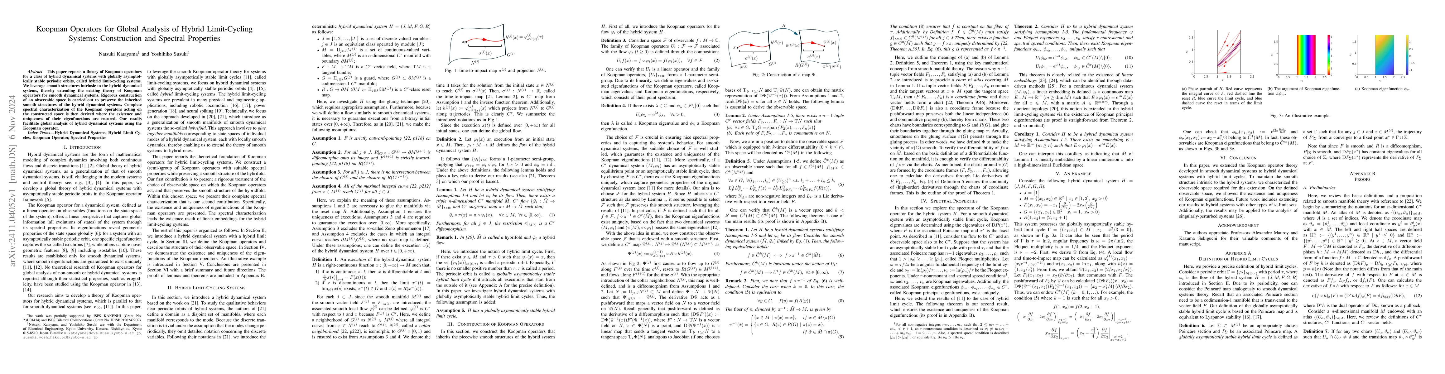 Thumbnail for Koopman Operators for Global Analysis of Hybrid Limit-Cycling Systems:
  Construction and Spectral Properties