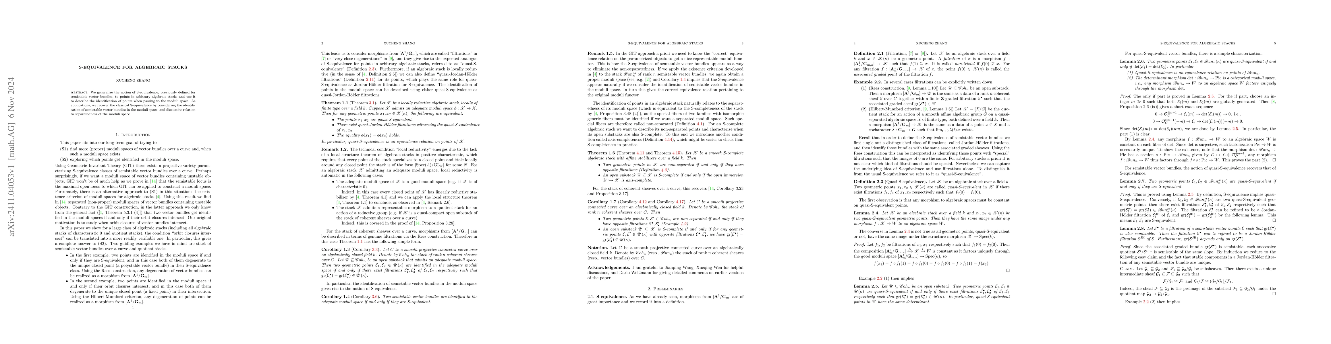 Thumbnail for S-equivalence for algebraic stacks