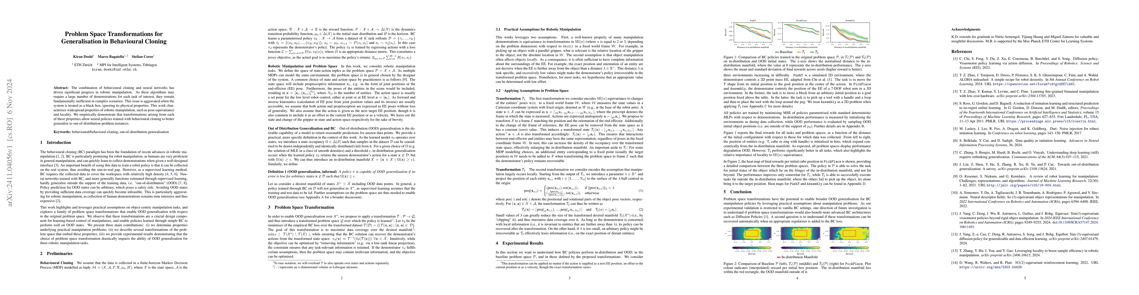 Thumbnail for Problem Space Transformations for Generalisation in Behavioural Cloning