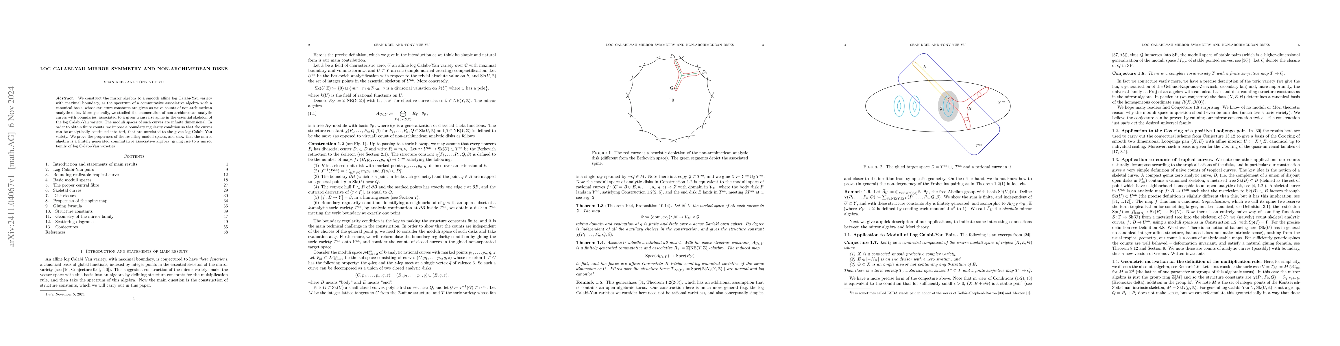 Thumbnail for Log Calabi-Yau mirror symmetry and non-archimedean disks