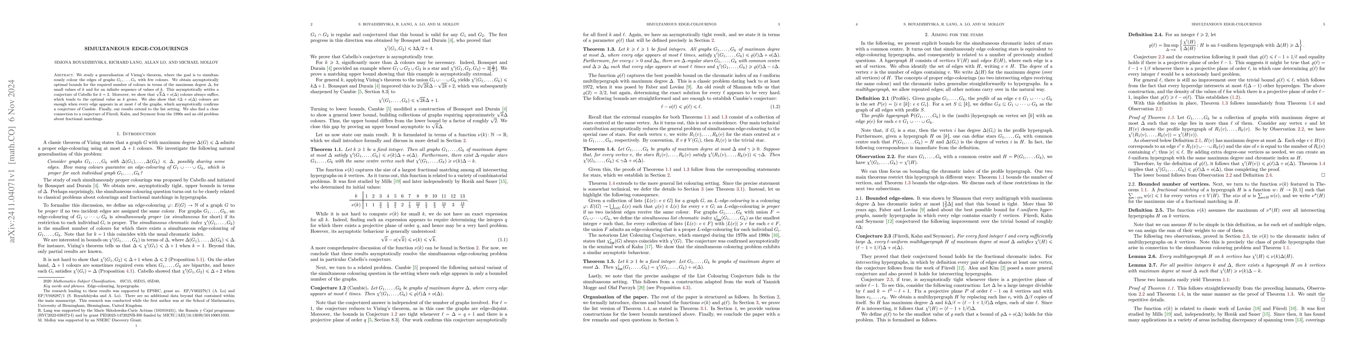 Thumbnail for Simultaneous edge-colourings