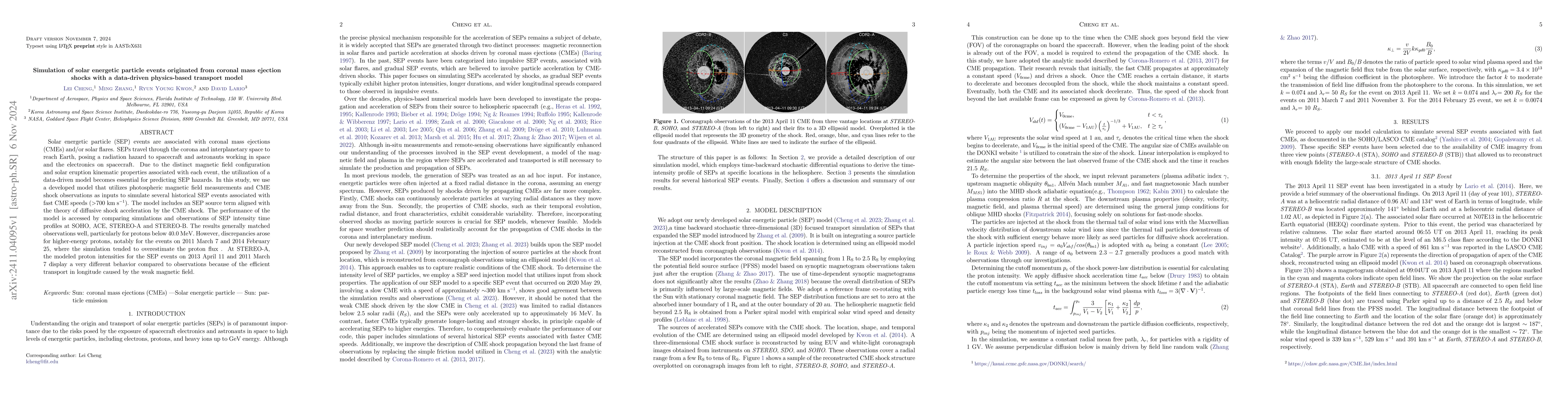 Thumbnail for Simulation of solar energetic particle events originated from coronal
  mass ejection shocks with a data-driven physics-based transport model