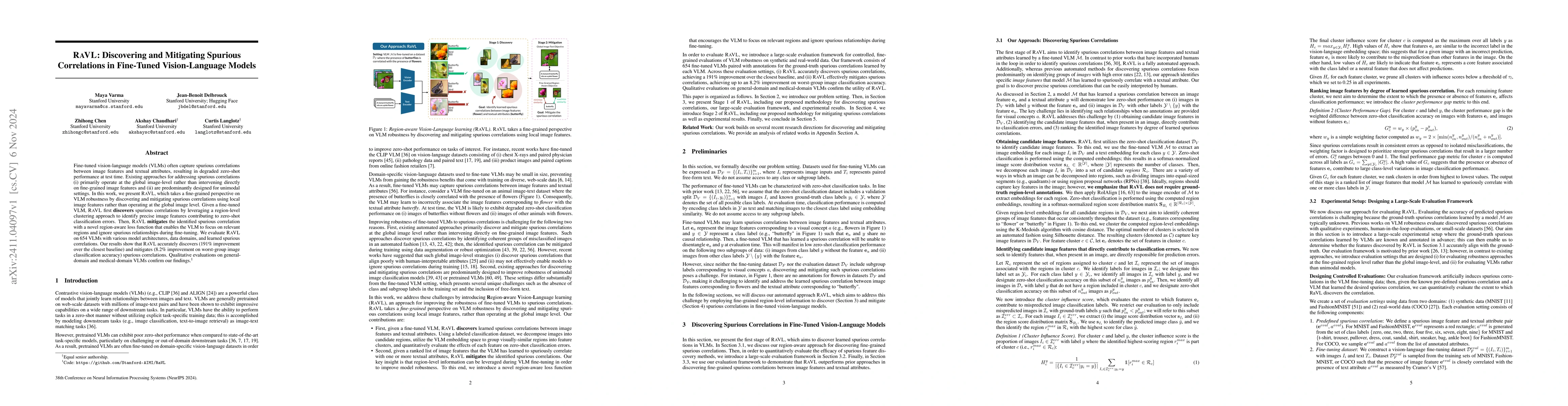 Thumbnail for RaVL: Discovering and Mitigating Spurious Correlations in Fine-Tuned
  Vision-Language Models