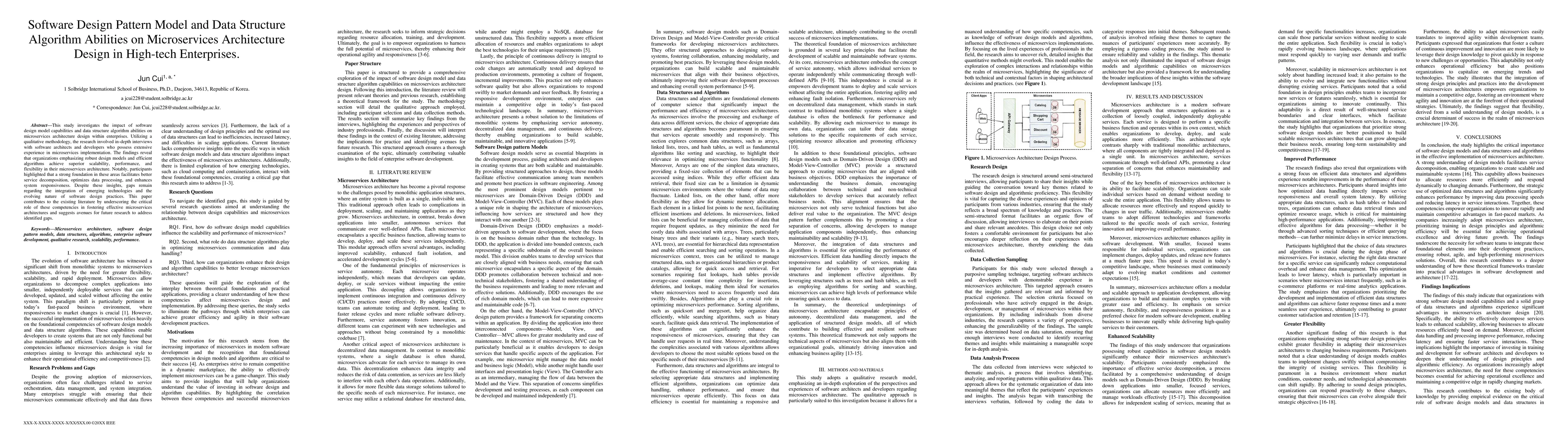 Thumbnail for Software Design Pattern Model and Data Structure Algorithm Abilities on
  Microservices Architecture Design in High-tech Enterprises