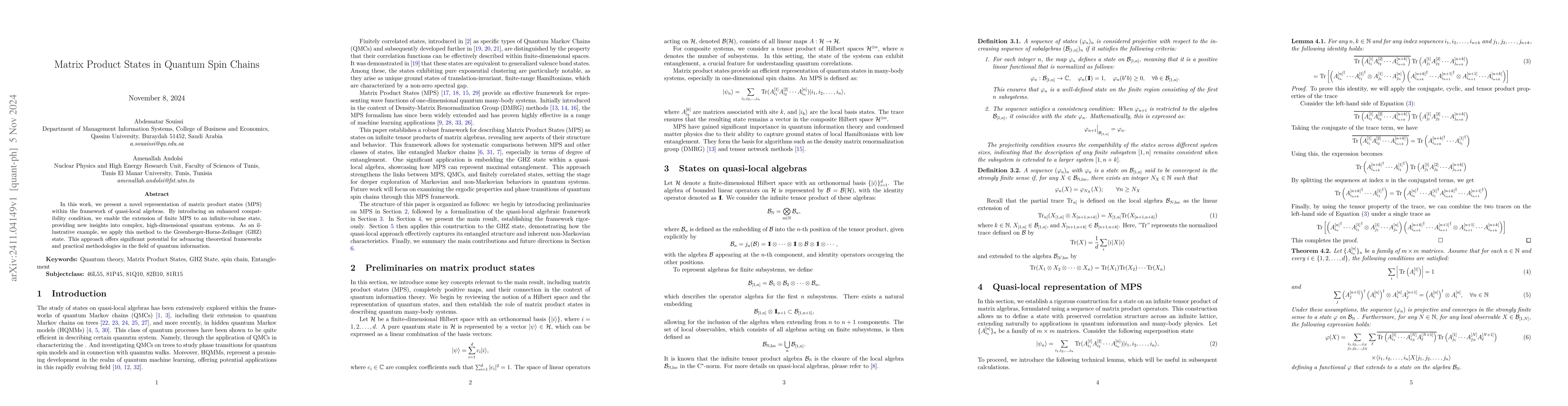 Thumbnail for Matrix Product States in Quantum Spin Chains