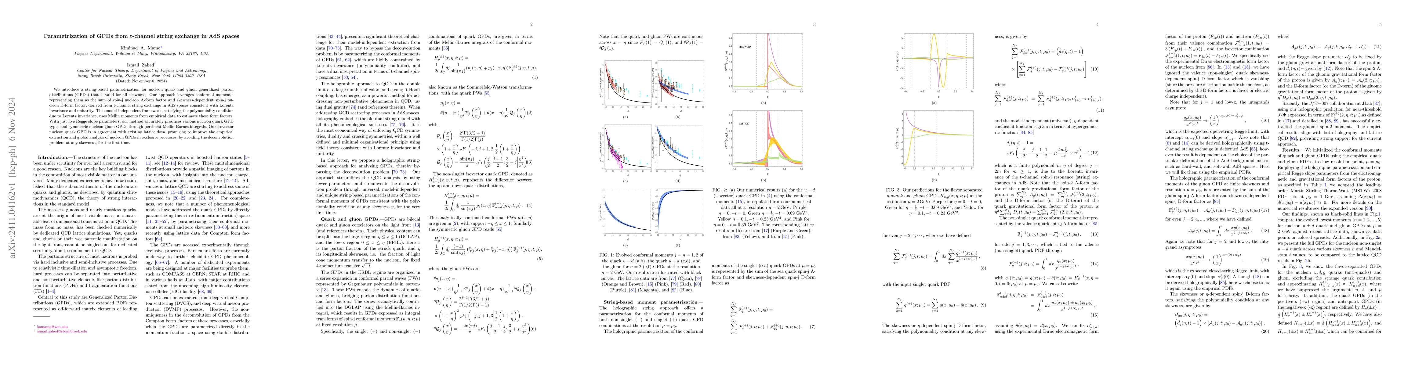 Thumbnail for Parametrization of GPDs from t-channel string exchange in AdS spaces
