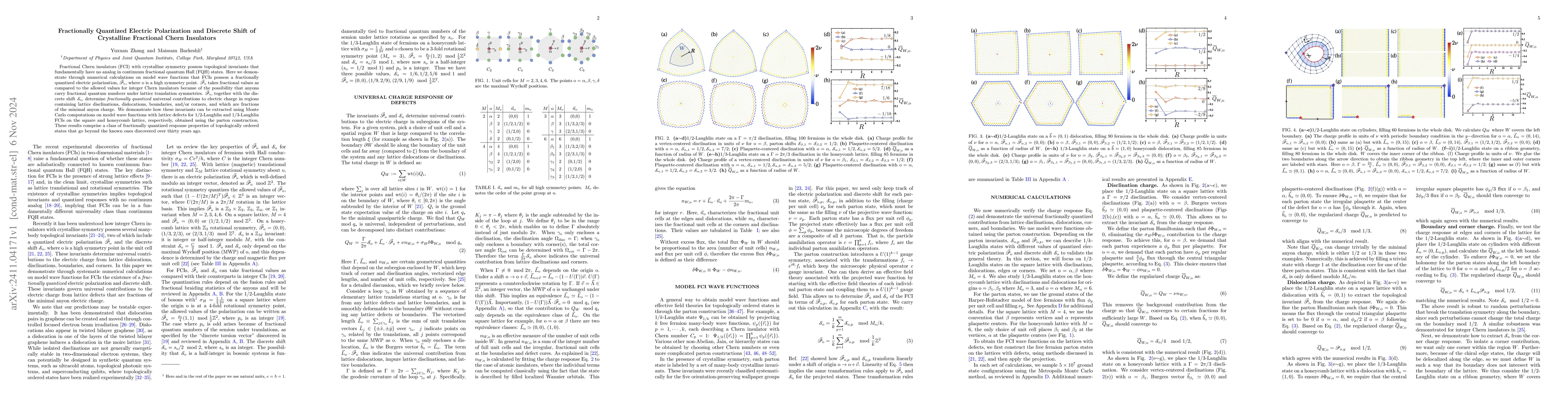 Thumbnail for Fractionally Quantized Electric Polarization and Discrete Shift of
  Crystalline Fractional Chern Insulators