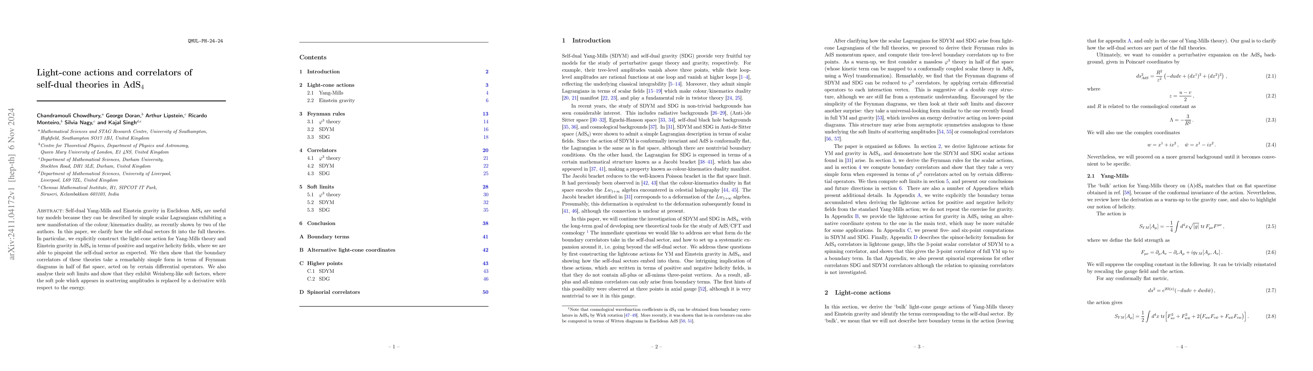 Thumbnail for Light-cone actions and correlators of self-dual theories in AdS$_4$