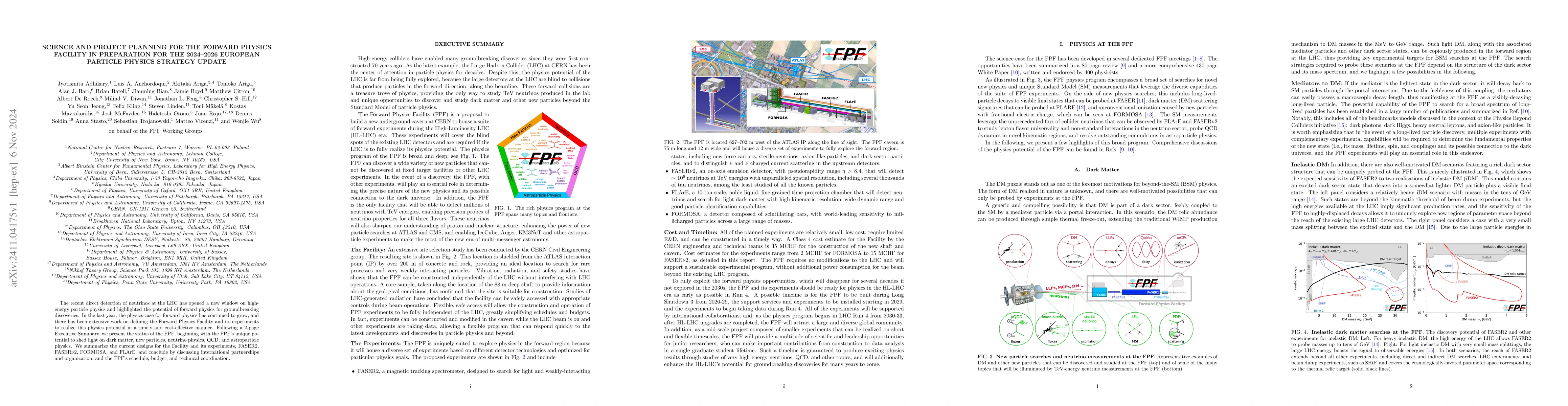 Thumbnail for Science and Project Planning for the Forward Physics Facility in
  Preparation for the 2024-2026 European Particle Physics Strategy Update