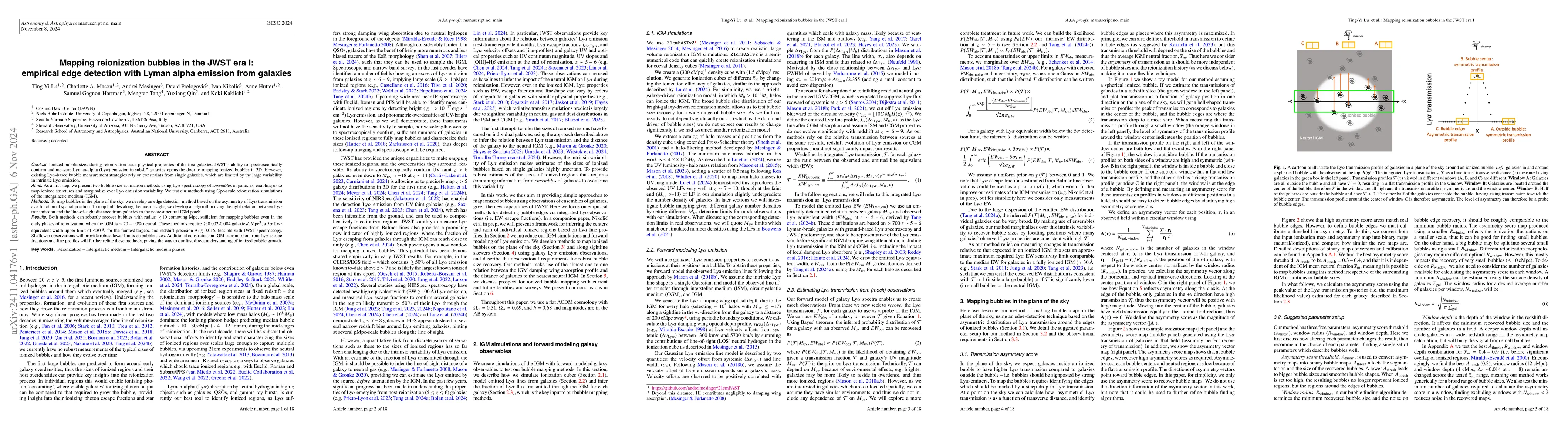 Thumbnail for Mapping reionization bubbles in the JWST era I: empirical edge detection
  with Lyman alpha emission from galaxies