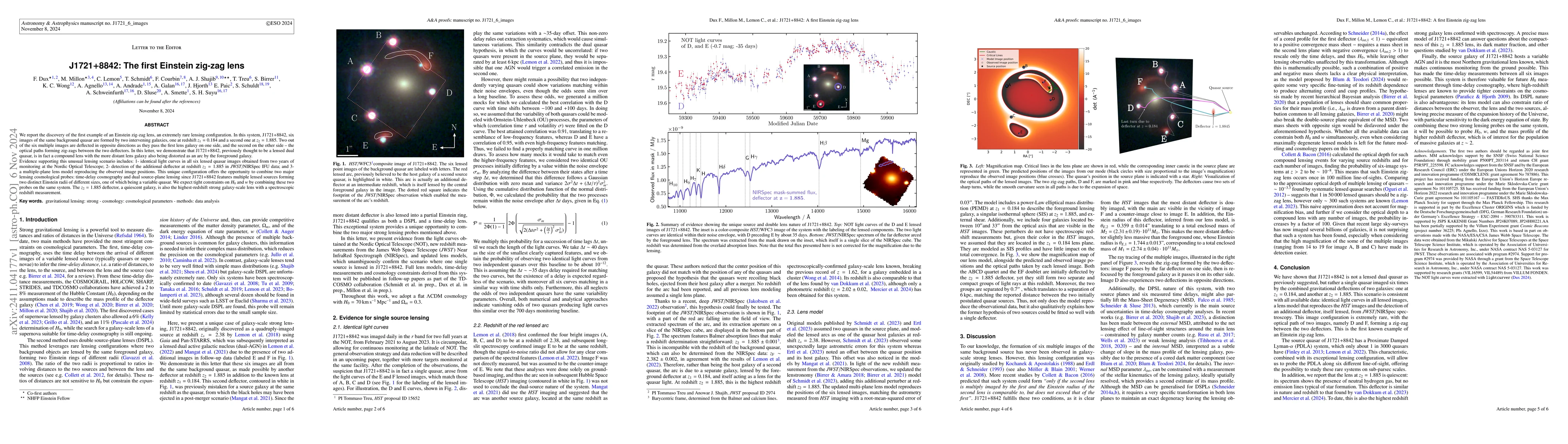 Thumbnail for J1721+8842: The first Einstein zig-zag lens
