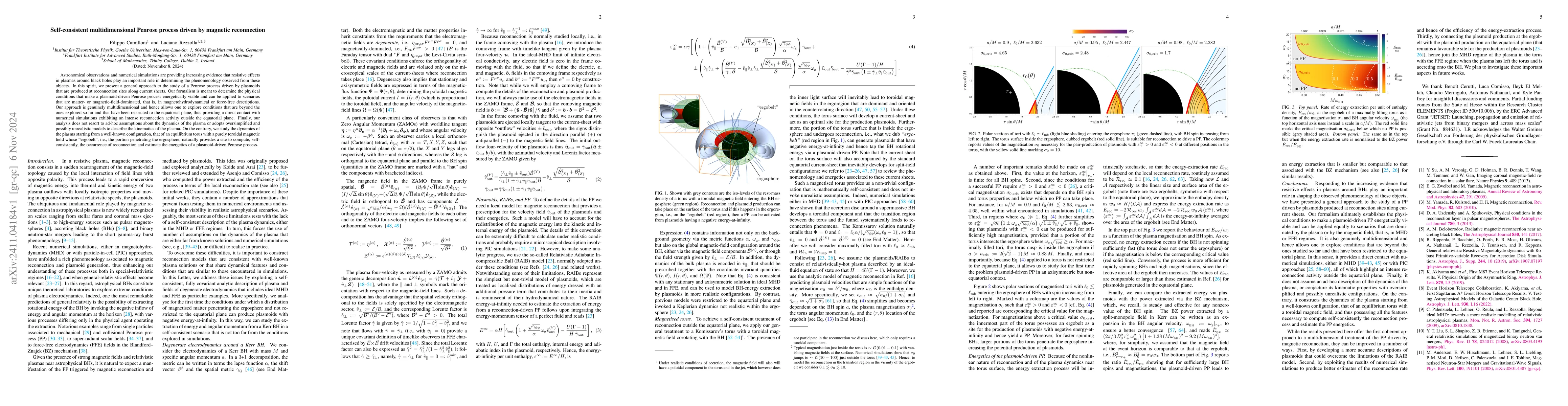 Thumbnail for Self-consistent multidimensional Penrose process driven by magnetic
  reconnection