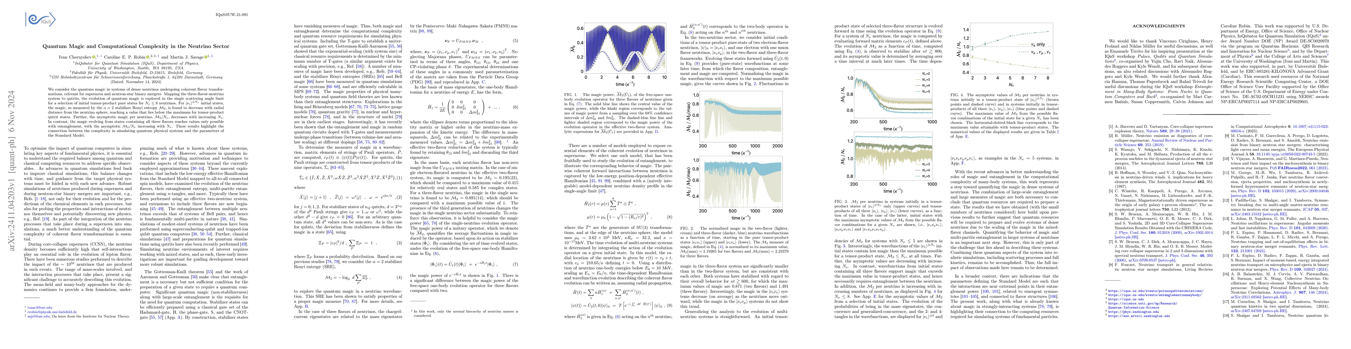 Thumbnail for Quantum Magic and Computational Complexity in the Neutrino Sector