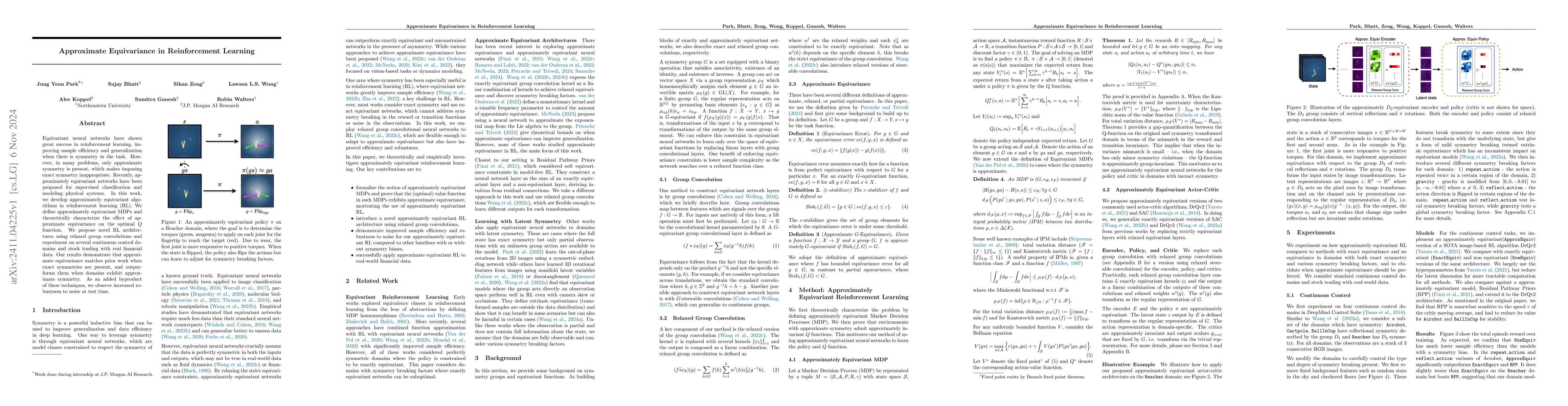 Thumbnail for Approximate Equivariance in Reinforcement Learning