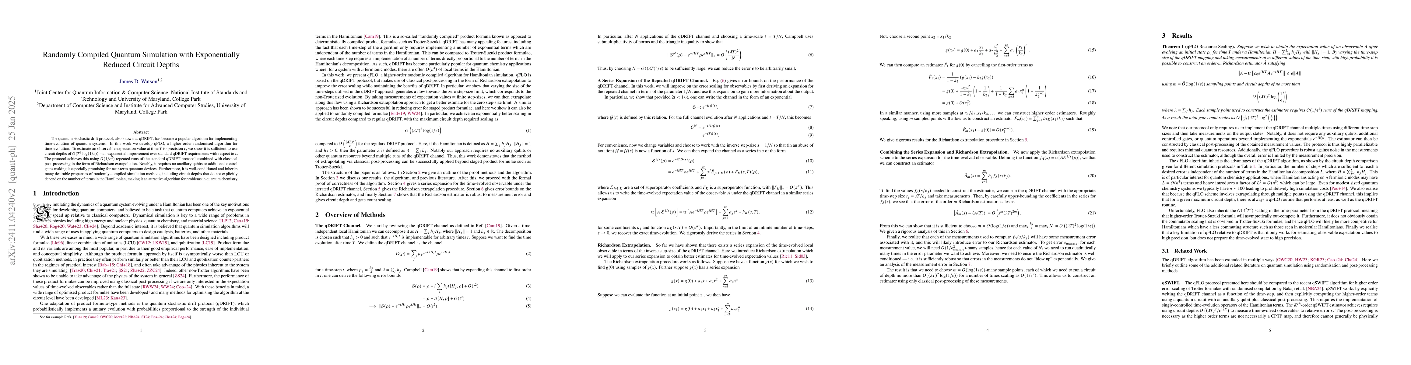 Thumbnail for Randomly Compiled Quantum Simulation with Exponentially Reduced Circuit
  Depths